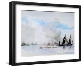 Thames Barges, Greenhithe, 1932-Philip Wilson Steer-Framed Giclee Print