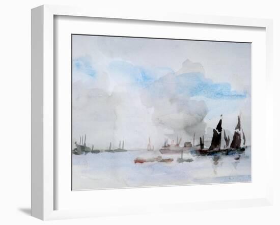 Thames Barges, Greenhithe, 1932-Philip Wilson Steer-Framed Giclee Print