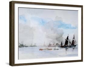 Thames Barges, Greenhithe, 1932-Philip Wilson Steer-Framed Giclee Print