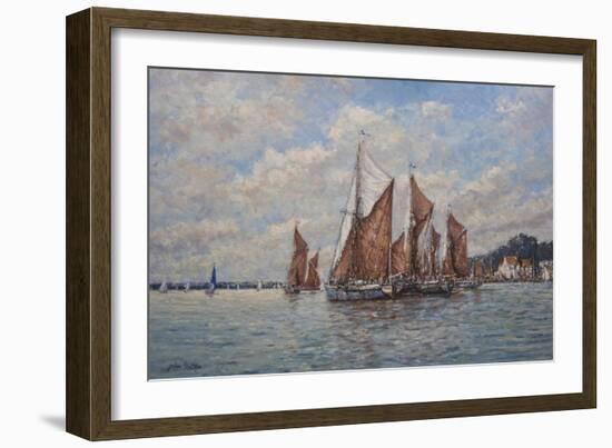 Thames Barges Racing Off Pin Mill, Suffolk, 2008-John Sutton-Framed Giclee Print