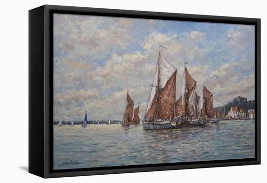 Thames Barges Racing Off Pin Mill, Suffolk, 2008-John Sutton-Framed Stretched Canvas