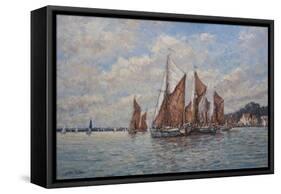 Thames Barges Racing Off Pin Mill, Suffolk, 2008-John Sutton-Framed Stretched Canvas