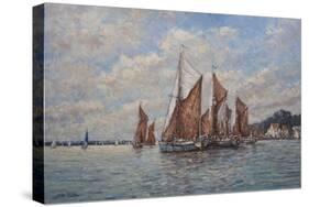 Thames Barges Racing Off Pin Mill, Suffolk, 2008-John Sutton-Stretched Canvas