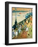 Thames Embankment, Front Cover of 'Undercover' Magazine, Published December 1985-George Adamson-Framed Giclee Print