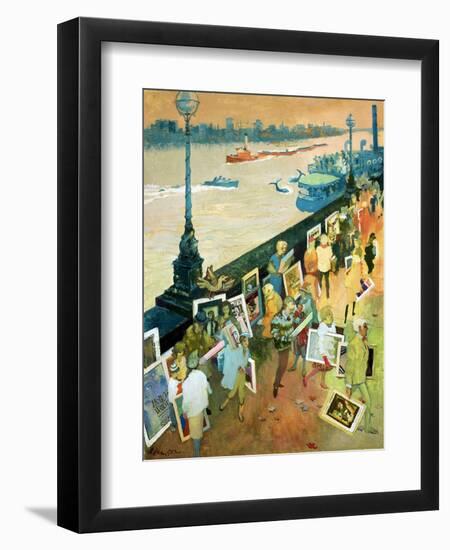 Thames Embankment, Front Cover of 'Undercover' Magazine, Published December 1985-George Adamson-Framed Giclee Print