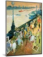 Thames Embankment, Front Cover of 'Undercover' Magazine, Published December 1985-George Adamson-Mounted Giclee Print