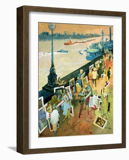 Thames Embankment, Front Cover of 'Undercover' Magazine, Published December 1985-George Adamson-Framed Giclee Print