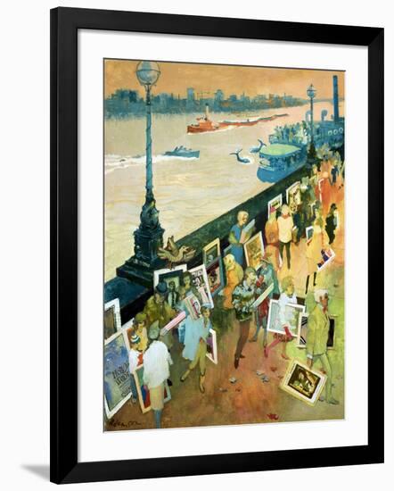 Thames Embankment, Front Cover of 'Undercover' Magazine, Published December 1985-George Adamson-Framed Giclee Print