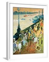 Thames Embankment, Front Cover of 'Undercover' Magazine, Published December 1985-George Adamson-Framed Giclee Print