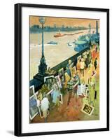 Thames Embankment, Front Cover of 'Undercover' Magazine, Published December 1985-George Adamson-Framed Giclee Print