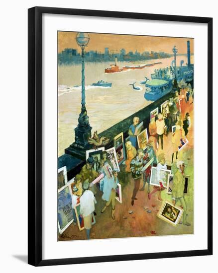 Thames Embankment, Front Cover of 'Undercover' Magazine, Published December 1985-George Adamson-Framed Giclee Print