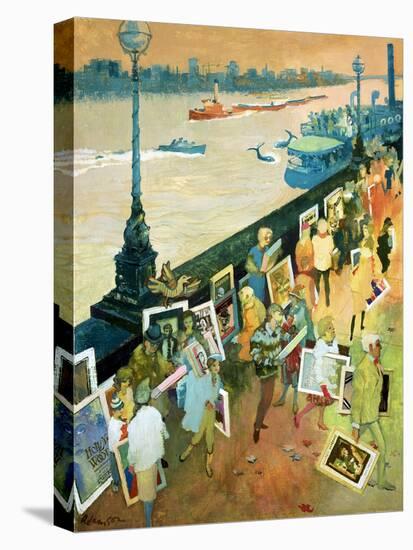 Thames Embankment, Front Cover of 'Undercover' Magazine, Published December 1985-George Adamson-Stretched Canvas