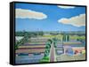 Thames Gateway, Summer, 2005/6 (Oil on Canvas)-Noel Paine-Framed Stretched Canvas