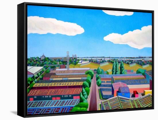 Thames Gateway Summer-Noel Paine-Framed Stretched Canvas