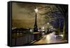 Thames River Bank Offers a Well Lit Walk, London, Uk-Richard Wright-Framed Stretched Canvas
