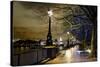 Thames River Bank Offers a Well Lit Walk, London, Uk-Richard Wright-Stretched Canvas