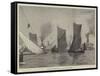 Thames Sailing-Barge Match, Topsail-Barges Starting-null-Framed Stretched Canvas