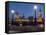 Thames Shore, Westminster Bridge, Westminster Palace, Big Ben, in the Evening-Rainer Mirau-Framed Stretched Canvas