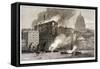 Thames Street Fire, London, 1872-null-Framed Stretched Canvas