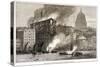 Thames Street Fire, London, 1872-null-Stretched Canvas