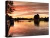 Thames Sunset 1-Charles Bowman-Stretched Canvas