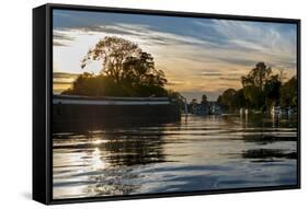 Thames Sunset-Charles Bowman-Framed Stretched Canvas