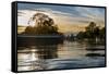 Thames Sunset-Charles Bowman-Framed Stretched Canvas
