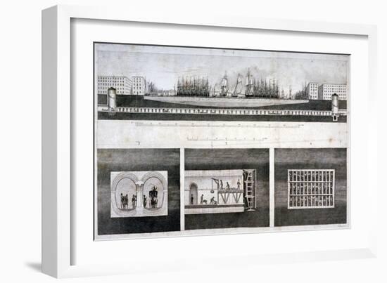 Thames Tunnel, London, 1827-T Blood-Framed Giclee Print