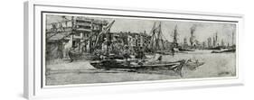 Thames Warehouse, 19th Century-James Abbott McNeill Whistler-Framed Premium Giclee Print