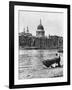 Thames Waterman and His Boat on the 'Beach' at Bankside, London, 1926-1927-McLeish-Framed Giclee Print