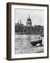 Thames Waterman and His Boat on the 'Beach' at Bankside, London, 1926-1927-McLeish-Framed Giclee Print