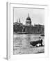 Thames Waterman and His Boat on the 'Beach' at Bankside, London, 1926-1927-McLeish-Framed Giclee Print