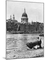 Thames Waterman and His Boat on the 'Beach' at Bankside, London, 1926-1927-McLeish-Mounted Giclee Print
