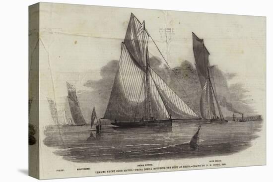 Thames Yacht Club Match, Prima Donna Rounding the Buoy at Erith-Nicholas Matthews Condy-Stretched Canvas