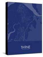 Thane, India Blue Map-null-Stretched Canvas