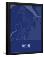 Thane, India Blue Map-null-Framed Poster