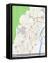 Thane, India Map-null-Framed Stretched Canvas