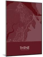 Thane, India Red Map-null-Mounted Poster