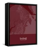 Thane, India Red Map-null-Framed Stretched Canvas