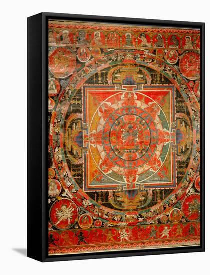 Thang-Ka Depicting a Mandala, Used as an Instrument of Meditation-null-Framed Stretched Canvas