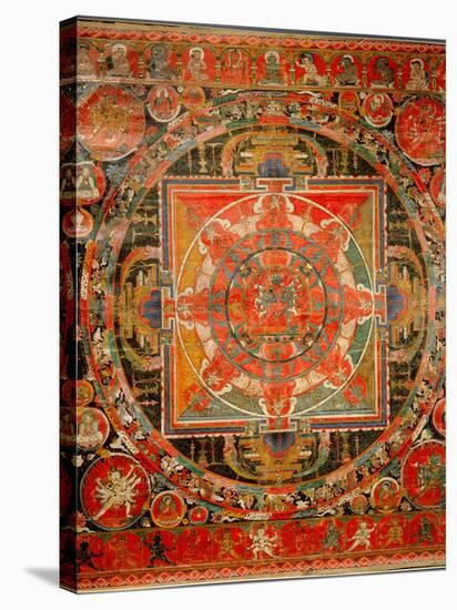 Thang-Ka Depicting a Mandala, Used as an Instrument of Meditation-null-Stretched Canvas