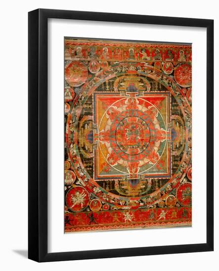 Thang-Ka Depicting a Mandala, Used as an Instrument of Meditation-null-Framed Giclee Print