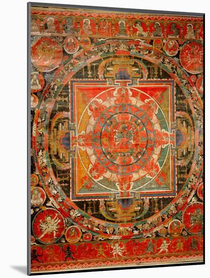 Thang-Ka Depicting a Mandala, Used as an Instrument of Meditation-null-Mounted Giclee Print