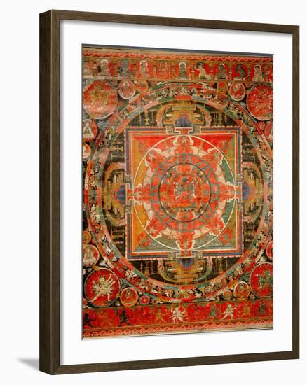 Thang-Ka Depicting a Mandala, Used as an Instrument of Meditation-null-Framed Giclee Print