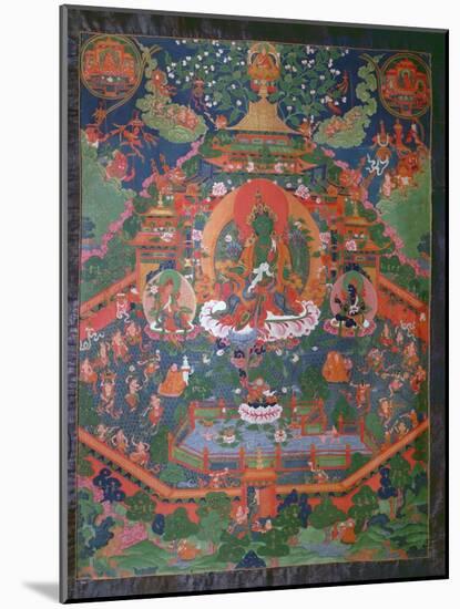 Thangka Depicting Green Tara-null-Mounted Giclee Print