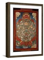 Thangka, Depicting Wheel of Life Turned by Red Yama, Lord of Death, 19th-20th Century-null-Framed Giclee Print