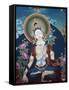 Thangka Depicting White Tara Goddess, Buddhist Symbol of Long Life, Bhaktapur, Nepal, Asia-Godong-Framed Stretched Canvas