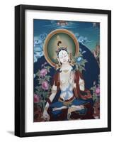 Thangka Depicting White Tara Goddess, Buddhist Symbol of Long Life, Bhaktapur, Nepal, Asia-Godong-Framed Photographic Print