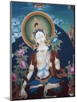 Thangka Depicting White Tara Goddess, Buddhist Symbol of Long Life, Bhaktapur, Nepal, Asia-Godong-Mounted Photographic Print
