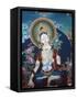 Thangka Depicting White Tara Goddess, Buddhist Symbol of Long Life, Bhaktapur, Nepal, Asia-Godong-Framed Stretched Canvas